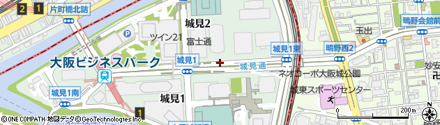 大阪府大阪市中央区城見周辺の地図