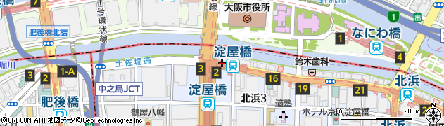 みずほ銀行京阪淀屋橋駅 ＡＴＭ周辺の地図