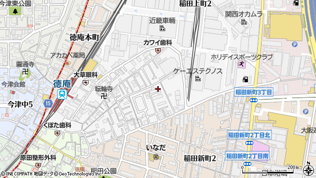 〒577-0002 大阪府東大阪市稲田上町の地図
