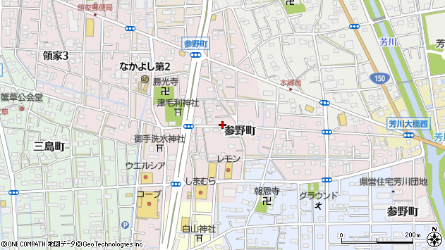 〒430-0816 静岡県浜松市中央区参野町の地図