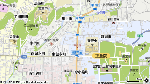 〒630-8206 奈良県奈良市手貝町の地図