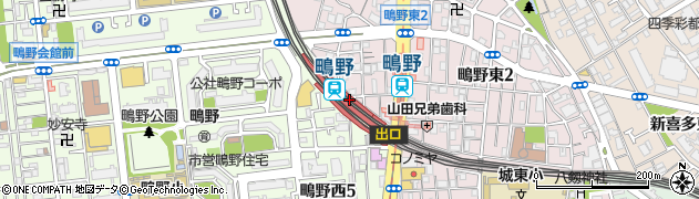 鴫野駅周辺の地図