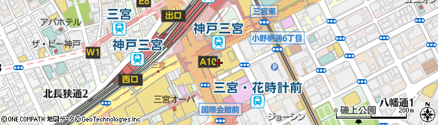 丸福珈琲店 神戸阪急店周辺の地図