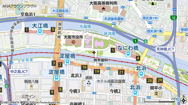 〒530-0005 大阪府大阪市北区中之島（次のビルを除く）の地図