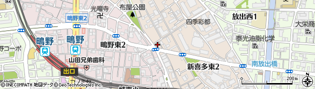 ファミリーマート新喜多東店周辺の地図
