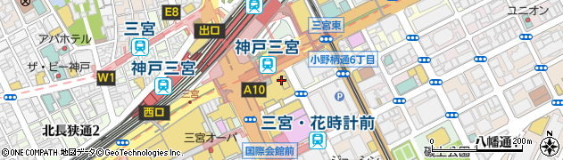 アクセーヌ株式会社　そごう　神戸店周辺の地図