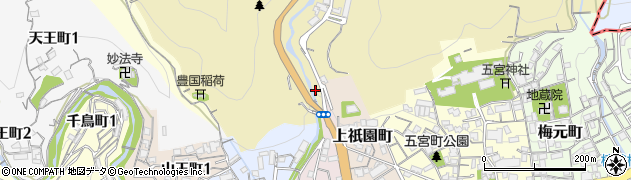 兵庫県神戸市兵庫区平野町（祇園山）周辺の地図