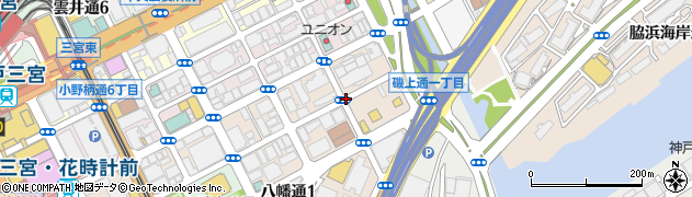 兵庫県神戸市中央区磯上通周辺の地図