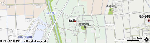 静岡県磐田市新島周辺の地図