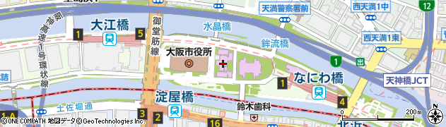 大阪府立中之島図書館周辺の地図
