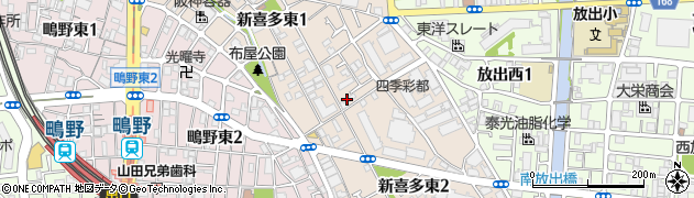 大阪府大阪市城東区新喜多東周辺の地図