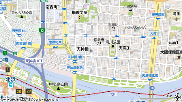 〒530-0041 大阪府大阪市北区天神橋３丁目の地図
