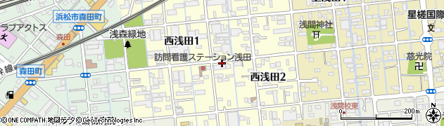 静岡県浜松市中央区西浅田周辺の地図