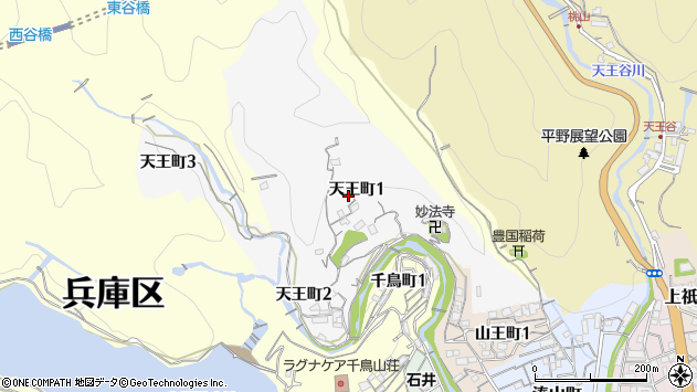 〒652-0021 兵庫県神戸市兵庫区天王町の地図
