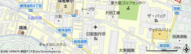 大阪府東大阪市東鴻池町周辺の地図
