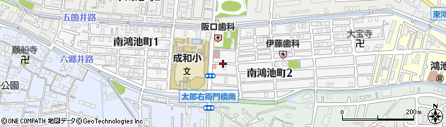 大阪府東大阪市南鴻池町周辺の地図