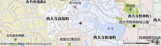 西大寺新池街区公園周辺の地図