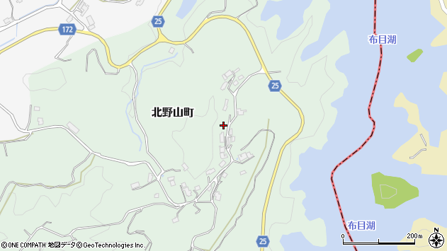 〒630-1234 奈良県奈良市北野山町の地図