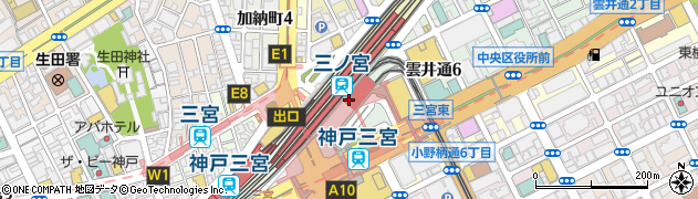三宮駅周辺の地図