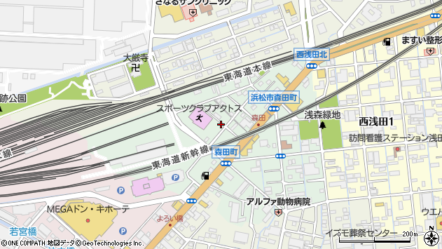 〒432-8048 静岡県浜松市中央区森田町の地図