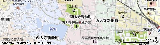 奈良県奈良市西大寺野神町周辺の地図