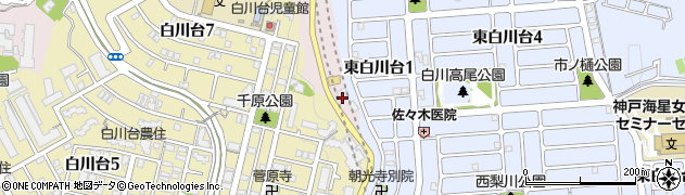 兵庫県神戸市須磨区白川休間ケ谷周辺の地図