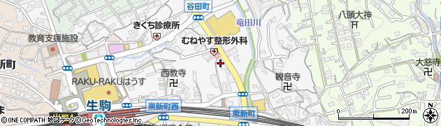 中谷石油株式会社　生駒中央Ｓ・Ｓ周辺の地図