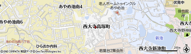 奈良県奈良市西大寺高塚町周辺の地図