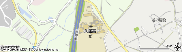 久居高校　事務室周辺の地図