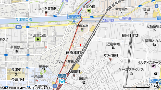 〒577-0001 大阪府東大阪市徳庵本町の地図