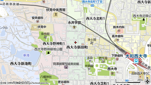〒631-0832 奈良県奈良市西大寺新田町の地図