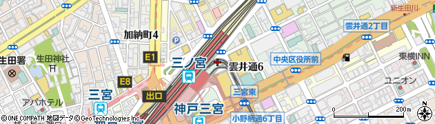 神戸市立　三宮駅前自転車駐車場周辺の地図