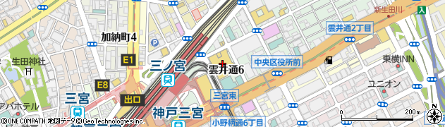 １００円ショップル・プリュ　ダイエー三宮駅前店周辺の地図