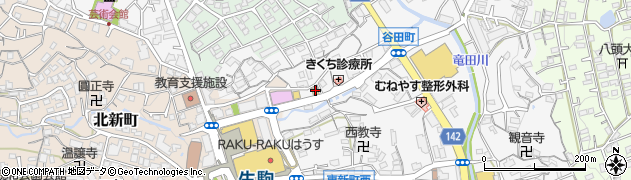 ローソン生駒谷田町店周辺の地図