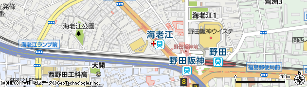 オリックスレンタカー野田阪神駅前店周辺の地図