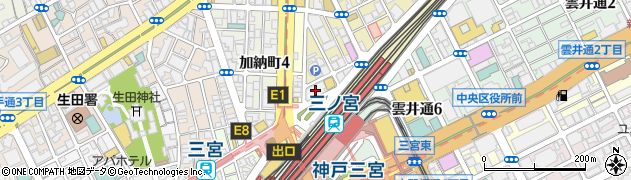 はんなりあすかマッサージ三宮駅前周辺の地図