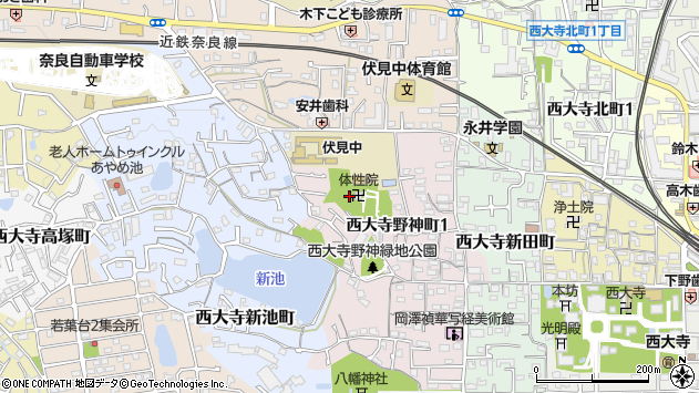 〒631-0833 奈良県奈良市西大寺野神町の地図