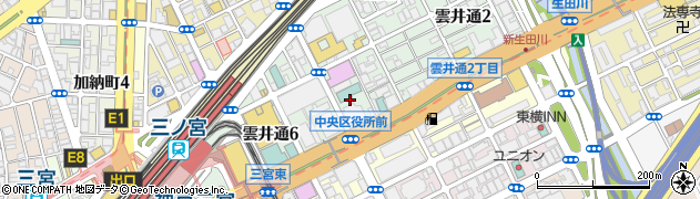 兵庫県神戸市中央区雲井通周辺の地図
