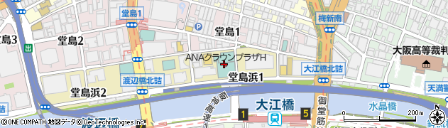 ＡＮＡクラウンプラザホテル大阪周辺の地図