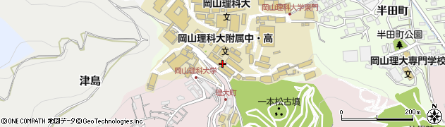 岡山理科大学附属高等学校　工業職員室周辺の地図