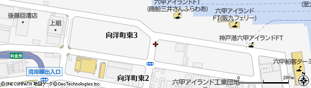 兵庫県神戸市東灘区向洋町東3丁目周辺の地図