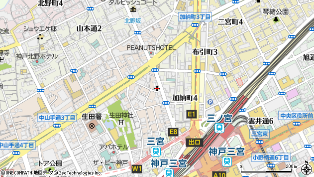 〒650-0004 兵庫県神戸市中央区中山手通の地図