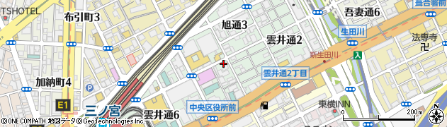 神戸こてこて周辺の地図