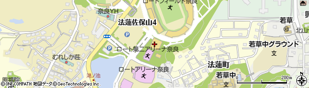 奈良市立　鴻ノ池相撲場周辺の地図