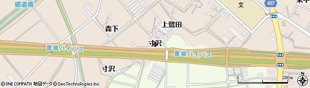 愛知県豊橋市野依町（寸沢）周辺の地図
