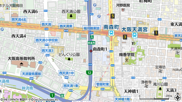 〒530-0054 大阪府大阪市北区南森町の地図