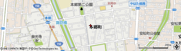 静岡県浜松市中央区本郷町周辺の地図