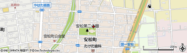 静岡県浜松市中央区安松町周辺の地図
