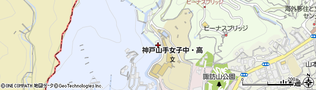 兵庫県神戸市中央区神戸港地方再度谷周辺の地図