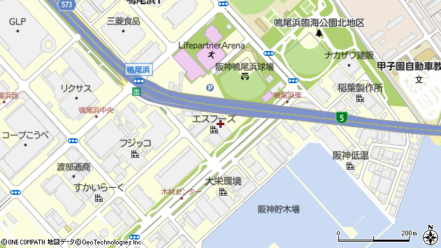 〒663-8142 兵庫県西宮市鳴尾浜の地図